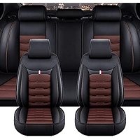 GSDOMJ Car Seat Covers Fit For Toyota CHR C-HR 2018-2021 Genuine Leather Waterproof And Breathable 5-seat Seat Cover Auto Parts,Black - View #2