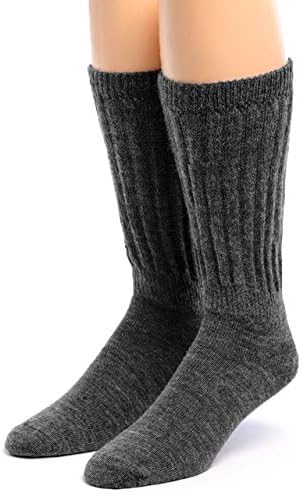 WARRIOR ALPACA SOCKS • Extra Wide • Loose Top • Terry Lined Alpaca Socks • Unisex • Comfort Band • Crew - Image 3