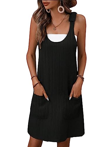 GORGLITTER Overall Kleid Damen Sommer Mini Kleider Latzkleid Ärmellos...