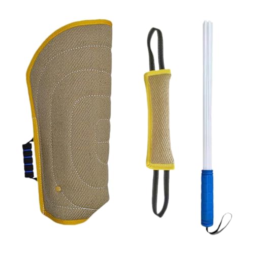 Whtkoph 3pcs Dog Bite Sleeve, Dog Bite Training Set, Toys for Pet Supplies, Dog Training Stick, Dog Bite Pillow for Tugging for Playing, Yellow