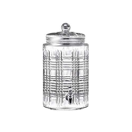Fitz and Floyd 310050-GB 2 Gallon Beverage Drink Dispenser with Glass Lid, Jar only, Clear