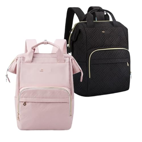 Backpack Women's Travel Backpack Large Capacity Wide Open Business 15.6 Inch Backpack Bags Large Capacity(Cool Black)2