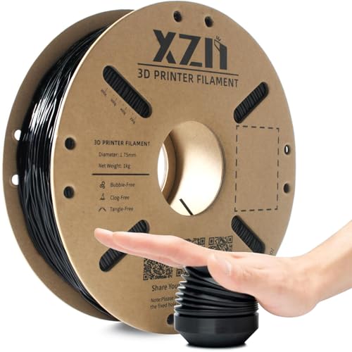 XZN TPU Filament 1.75mm für 3D-Drucker, Flexible TPU 95A, 1KG Spule,TPU Schwarz