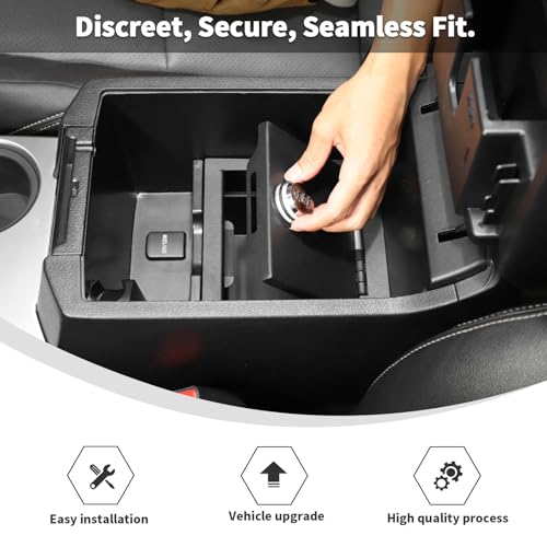 Linskip Console Safe Storage Compatible with 2010-2024 Toyota 4Runner Accessories, for 4Runner Security Console Insert, Console Gun Safe for 4Runner Accessories(Black)