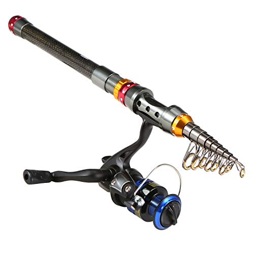 Canne à pêche télescopique avec moulinet et kit complet de leurres
