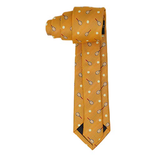 Mendepot Sports Theme Pattern Neckties With Gift Box Golf Theme Ties Tennis Necktie Football Necktie (Tennis) #TOP2