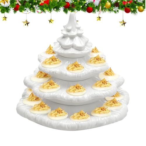 Assiette à œufs deviled sapin de Noël plateau de service 26 trous Pâques - 2