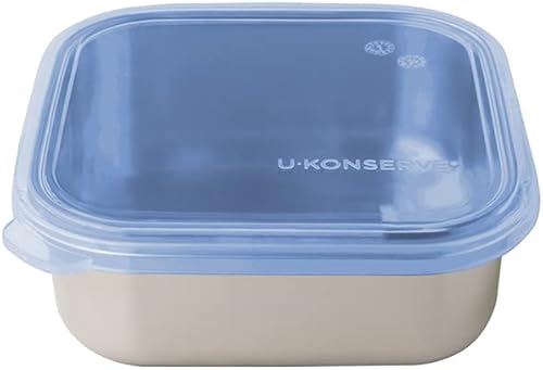 U Konserve Envase de almacenamiento de alimentos de acero inoxidable con caja bento, tapa de silicona a prueba de fugas apta para lavavajillas - Sin
