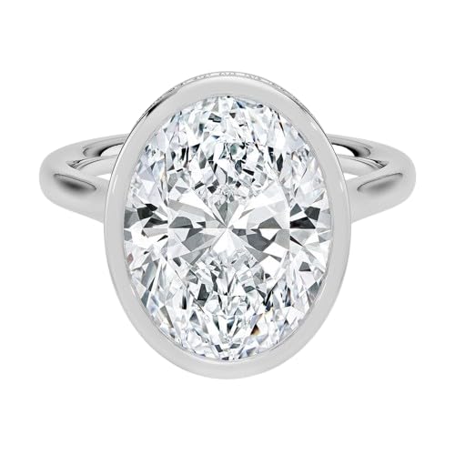5 Ct Oval Cut Lab Grown Diamond Ring VVS2 10K