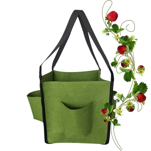 Borsa Per Coltivazione Di Piante - Borse Per La Coltivazione Di Fragole, Borsa Da Giardinaggio Per Patio | Stivali In Tessuto Per Piante Portatili, Contenitori Per Piantatrice Traspirante Con 4 Tasche