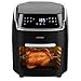 Innoteck 12L Digital Air Fryer Oven with Rotisserie 1800W Large Air Fryer with Touch Panel & 8 Cooking Presets, Shelves, Basket, Racks & Drip Tray Black & Silver Finish