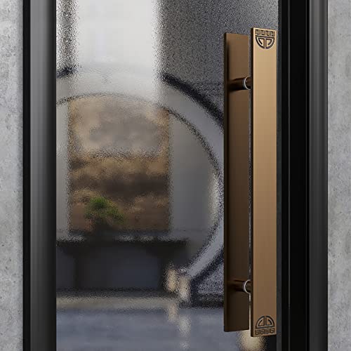 Poignée de porte rétro pour rénover une entrée, laiton oriental robuste 80cm