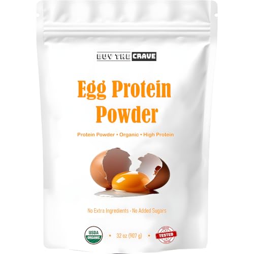 BUY THE CRAVE Egg Protein Powder, Egg White Powder, Soybean Powder Lactose Free Protein Powder - Unflavored & Dairy Free (32 OZ)