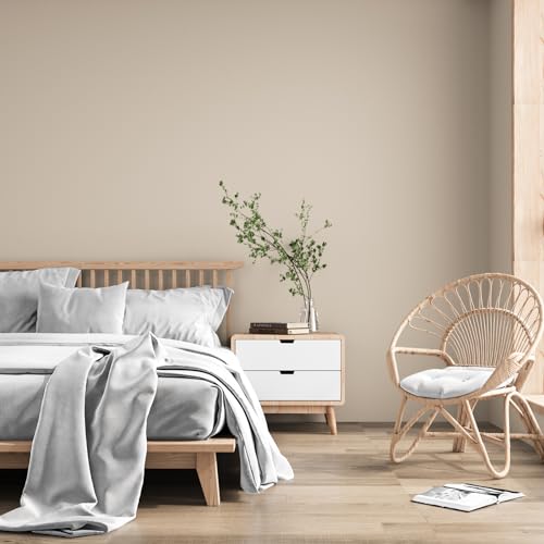 VEELIKE Klebefolie Beige Vintage Tapete Creme Beige Möbelfolie Selbstklebend Folie für Möbel Schlafzimmer Küchentapete Abwaschbar Schrankaufkleber Badezimmer Wanddeko Wohnzimmer Dick 40cm×300cm