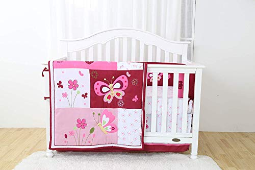 Hypoallergenic Linens and More Modern Luxury Quality 4 Piece Crib Bedding Sets