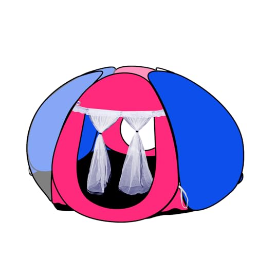 Image of SILVER SHINE Foldable Delightful Patterns Popup Kids Play Tent House For Multi Purpose|PlayTent House for up to 10 YearOld Kids Girls&Boys|Mosquito Net Design Tent for Kids|Multicolor,Tent House Theme