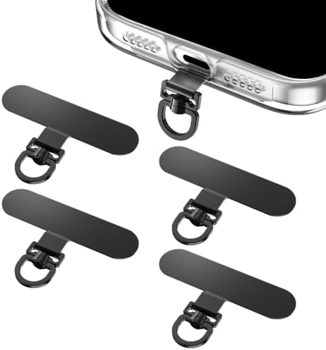 Oaridey Handykette Halterung, 360° drehbar, ultradünne Edelstahl Handyband Halterung, passt für die meisten Handys & Hüllen, kein Ladehindernis, für Outdoor, Reise & Alltag, 4er-Pa