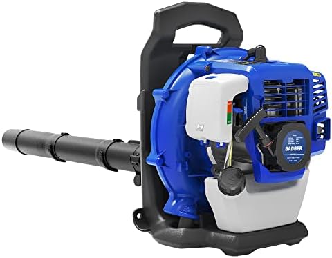 Wild Badger Power Gas Leaf Blower, Light Weight to 17.4 lbs, Easy to Use, 43cc Gas Powered Powerful Engine Backpack Leaf Blower, 650CFM 152MPH 2 Cycle for Leaves, Sand, Gravel and Snow
