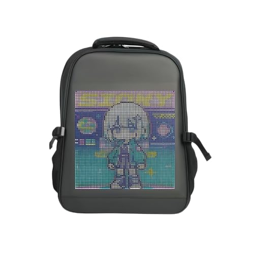GMBYLBY Zaini per libri da 15' Fai da te Animazione Programmazione Zaini per laptop Batteria non inclusa Zaini LED con schermo controllo app Zaino per laptop con schermo programmabile