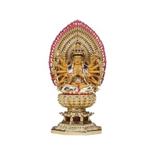 Statue Bouddha Guanyin assis ornement rétroéclairage décoration méditation salon