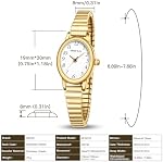 BOFAN Small Gold Watches for Women Easy Read Ladies Quartz Wrist Watch with Stainless Steel Expansion Band,Waterproof.