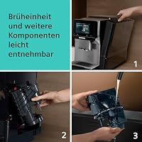 Siemens Kaffeevollautomat EQ700 iAroma, Full-Touch-Display, integrierter Milchbehälter, Tassenwärmer, Cold Brew und Slow Brew, Home Appliances App, Edelstahl schwarz, TQ727D03 – Ansicht 5