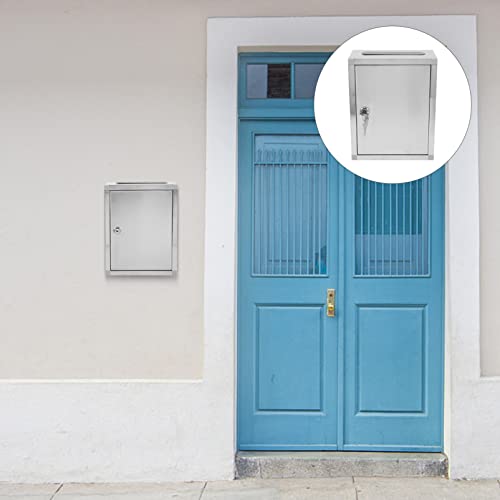 Wall Mount Locking Mailbox Wall Mount Mail Boxes Heavy Duty Drop Box With Lock Stainless Steel Suggestion Box Hanging Secured Postbox Wall Ballot Box Wall Mount Lockable Mailbox #TOP6
