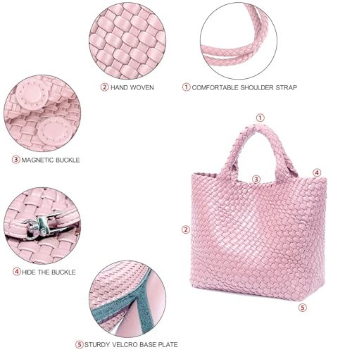 Image of JINMANXUE Fashion Woven Bag Shopper Bag Travel Handbags and Purses Women Tote Bag Large Capacity Shoulder Bags