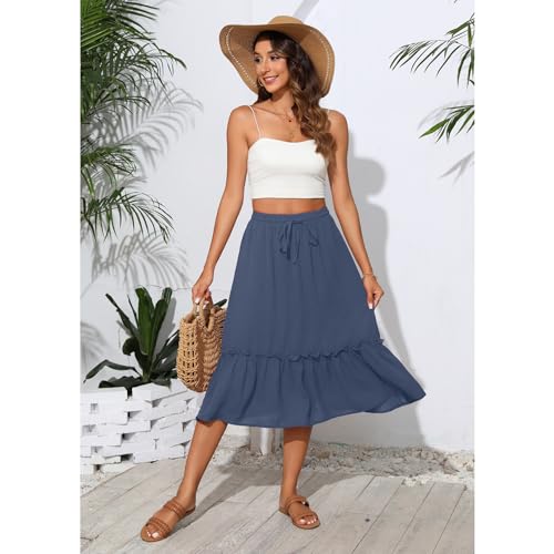 Image of Witsmile High Waist Tiered Skirts for Women Flowy Skirts for Women Long Length with Pockets 2026 Fashion Trendy