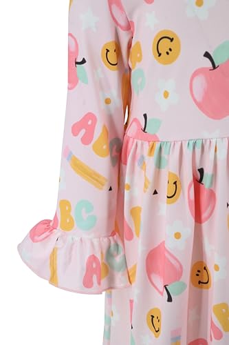 Image of Girls Long Sleeve Ruffled Dresses for Toddlers and Kids