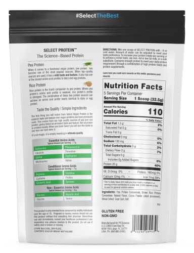 Pescience Select Vegan Plant Based Protein Powder, Mint Chocolate, 5 Serving, Premium Pea And Brown Rice Blend #TOP1