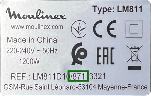 E ELECTROTODO REPUESTOS Y PEQUEÑO ELECTRODOMESTICO Jarra/Bol Compatible con batidora Moulinex Perfectmix + LM811 (VERSIÓN 871) no Incluye Rosca ni chuchillas MS-653089 - imagen 3