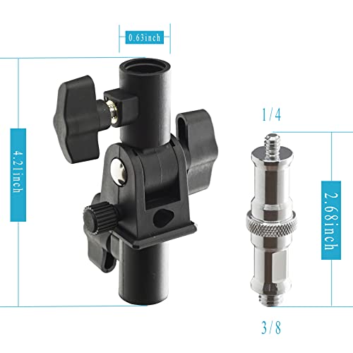 Alluneitter U-Shape Camera Flash 180°Swivel Mount Bracket with Standard 1/4 to 3/8 inch Flat Head Metal Screw Spigot Stud Compatible for Umbrella Softbox Reflector Holder Stand for Video Studio Light - Thumbnail 2