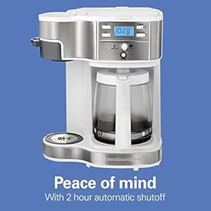 Hamilton Beach 49933 2-Way 12 Cup Programmable Drip Coffee Maker & Single Serve Machine, Glass Carafe, Auto Pause and Pour, White Hamilton Beach 49933 2 Way 12 Cup Programmable Drip Coffee Maker Single Serve Machine Glass Carafe Auto Pause and Pour White