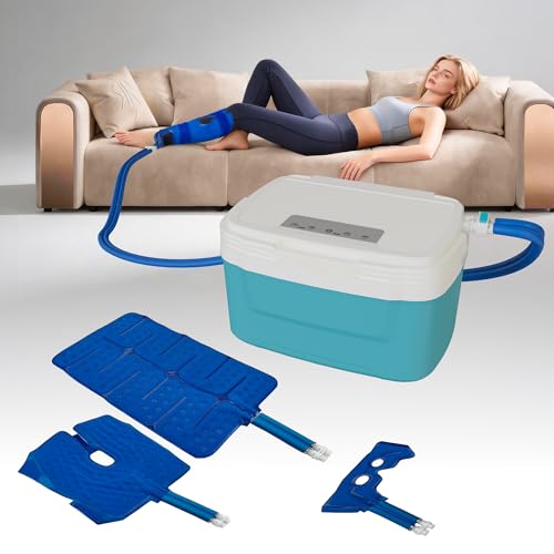 Ice Machine Knee After Surgery - Cold Therapy Machine with Programmable Timer and Temperature Display, Prevent Leakage Cryotherapy Machine with 3 Cold Pads for Shoulder, Hip, Ankle