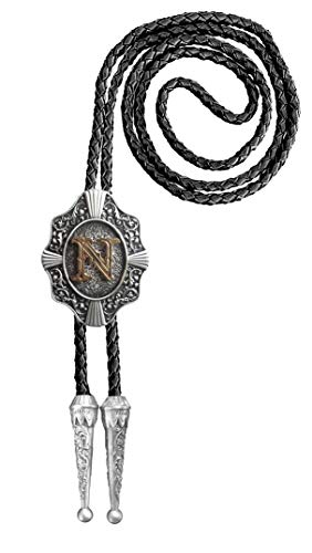Bolo Tie Western Cravate Country Lettre N Collier Cowboy Homme Femme Vintage