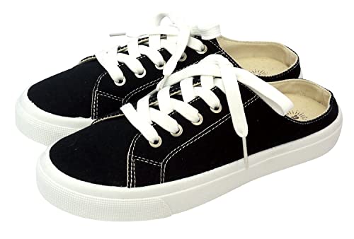 ZIP CORPORATION かかと無し スニーカー 楽々 スリッポン サンダル感覚 ミュールスニーカー レディース ブラック Mサイズ:約23~24cm 86281