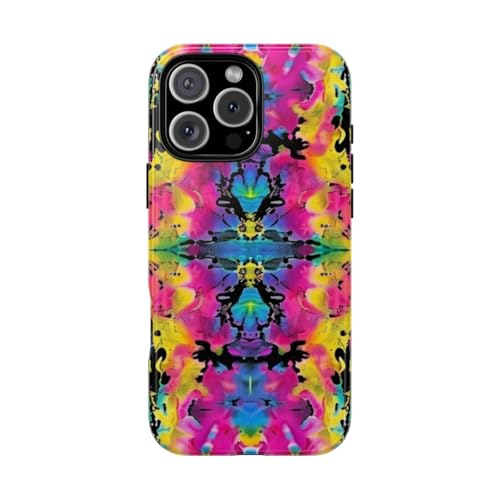 Coque iPhone 16 Pro Max motif abstrait multicolore brillant résistant