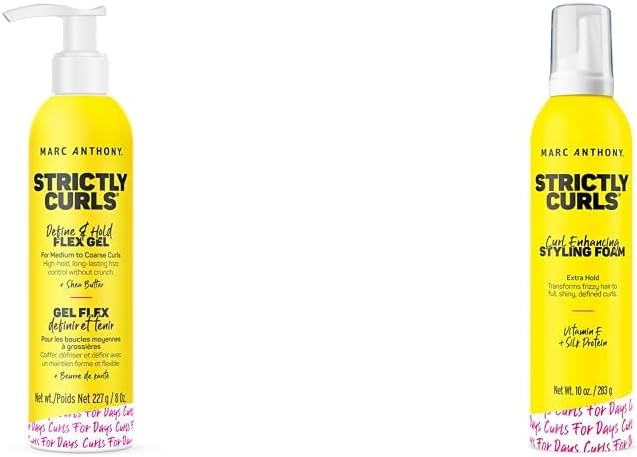 Define & Hold Flex Gel and Enhancing Foam for Curly Hair - Shea Butter, Silk Proteins - Frizz Control, Shine