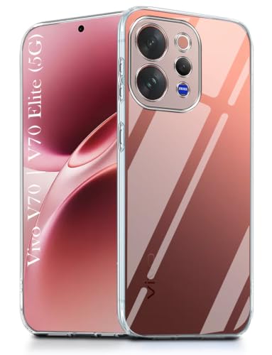 Image of Jkobi Silicone Back Cover Case for Vivo V70 | Vivo V70 Elite 5G (Clear Shockproof Case with Camera Protection | Soft and Flexible | Transparent)