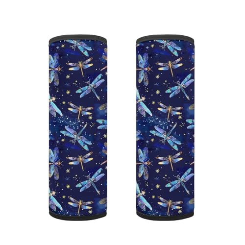 Biyejit Dragonfly Print Car Seat Belt Pillow for Kids Boys Girls, 2Pcs Car Seat Belt Cover Pad Head and Neck Support Backpack School Bag Shoulder Pads