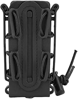 Outry 9mm Molle Magazine Pouch, Tactical Magazine Carrier with Belt Buckle Connector for Outdoor Airsoft/ BB Gun/CS Game/Hunting / Shooting
