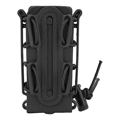 Outry 9mm Molle Magazine Pouch, Tactical Magazine Carrier with Belt Buckle Connector for Outdoor Airsoft/ BB Gun/CS Game/Hunting / Shooting (Black) Cover