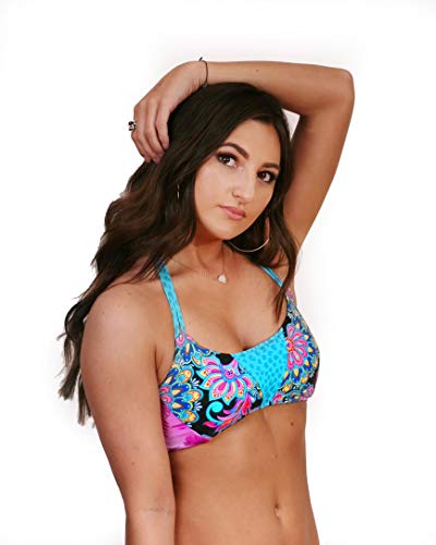 Image of 2019 New Full Coverage Swimsuit top Peacock Print Bikini top Swimwear Beachwear