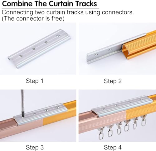 Rail de rideau pliable et modulable, fixation murale de 8m