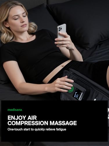 Image of Medisana Leg Compression Massager, Cordless Rechargeable Air Pressure Boot with Multi-Customize Modes, Intensities & Timer, Leg Compression for Circulation, Pain Relief, Recovery, Christmas Gifts