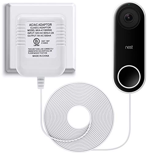 Power Adapter Compatible with Nest Hello Video Doorbell, Arlo and Eufy Doorbell, 18