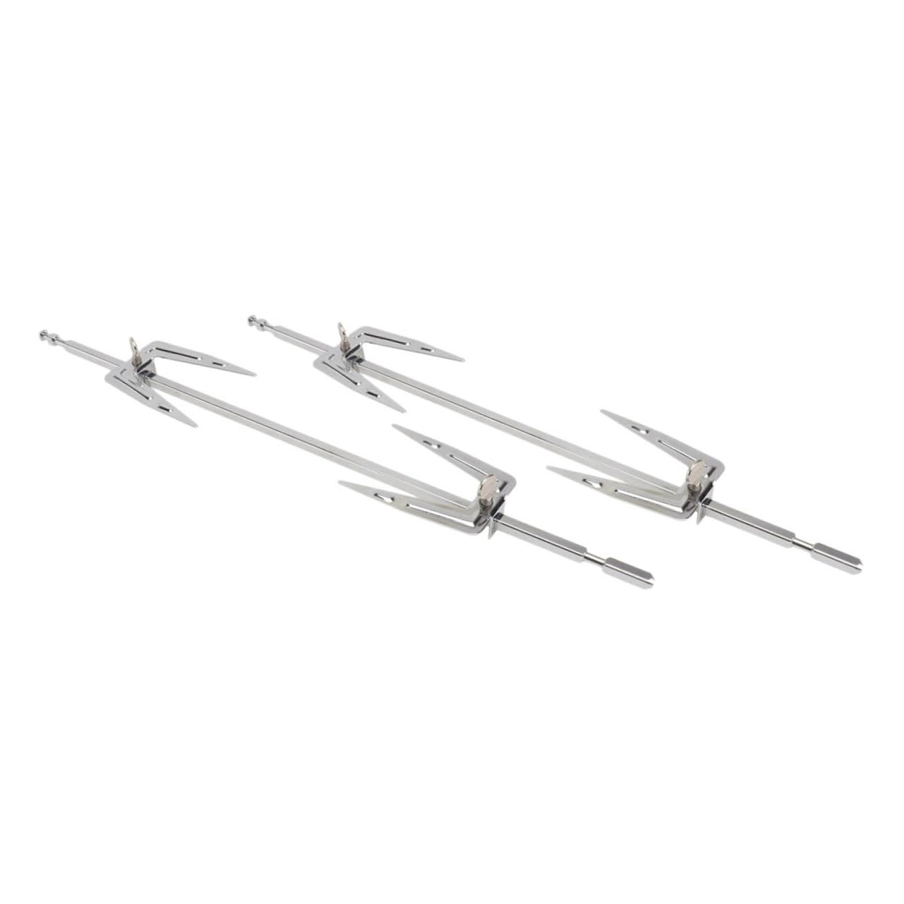 KONTONTY Cooking Meat Spit Rods Chicken Grill Fork Set 2-piece Barbecue Tool for Outdoor Supply