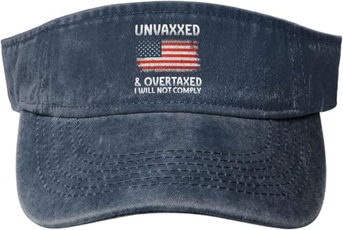 Casquette Visiere Non Vacciné Et Surtaxé, Je Ne Me Conformerai Pas. Golf Hat Ajustement Ajustable Baseball Cap Unisexe Casquette Pare-Soleil pour Plage...