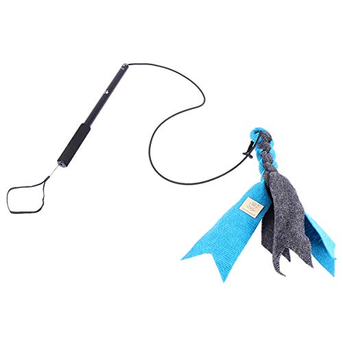 Creatief Bijtspeeltje Interactief Speelgoed Uitschuifbare Flirt Paal Grappige Chasing Teaser Sporter voor Huisdieren Honden Katten (Zwart Met Papieren en 2 stks Doek Toy Head) Grappig speelgoed - Image 3